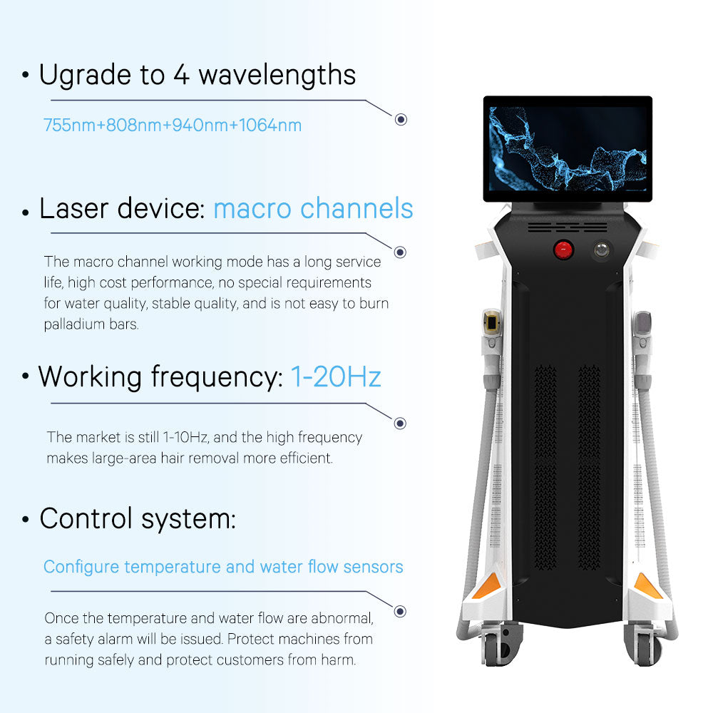 Winkonlaser Ice Cool 1200w 1600w Laser Hair Removal Beauty Equipment 808Nm Hair Removal 4 Wavelengths Diode Laser Machine