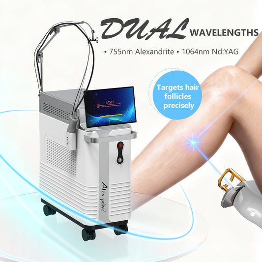 Medical Long Pulse 1064nm 755nm Nd Yag Alexandrite Laser Hair Removal Machine